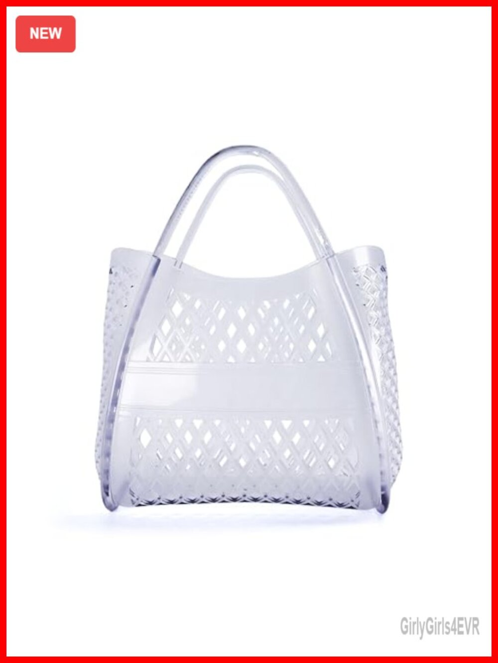 Clear Jelly Tote Bag Waterproof PVC Beach Purse Lightweight Women